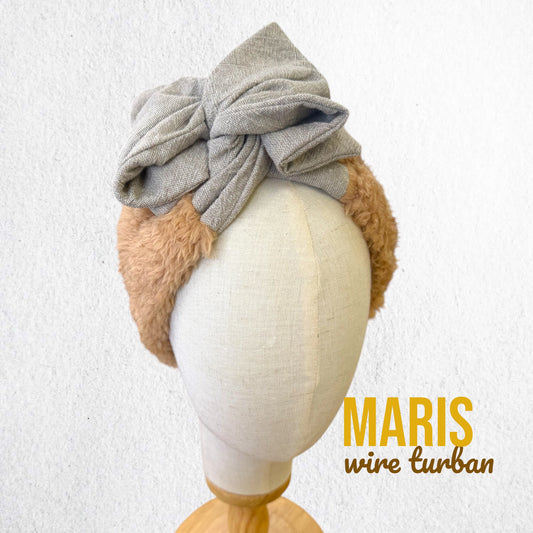 ふんわりキャメルファーと上品グレーの冬ターバン