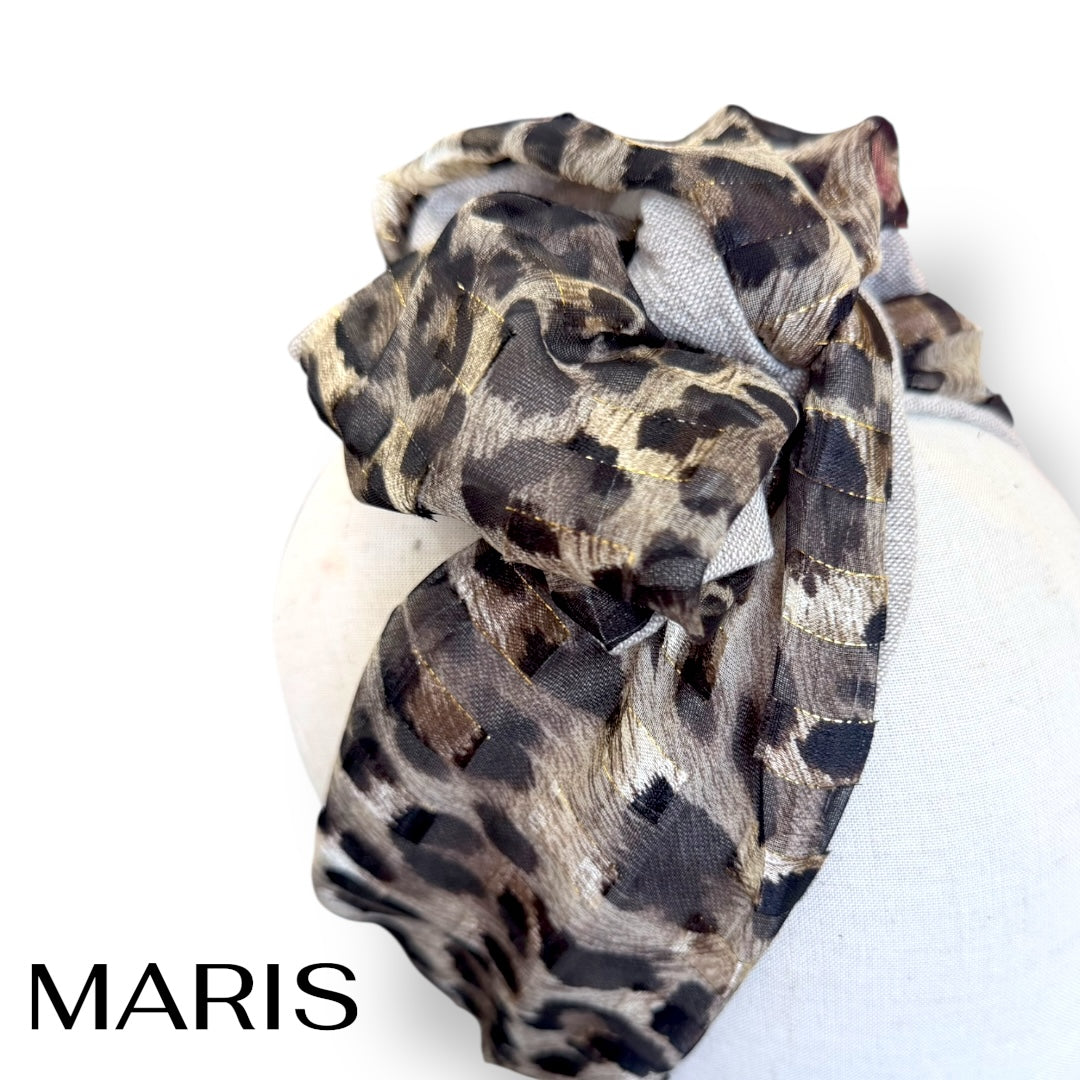 ゴールドレオパード ワイヤーターバン